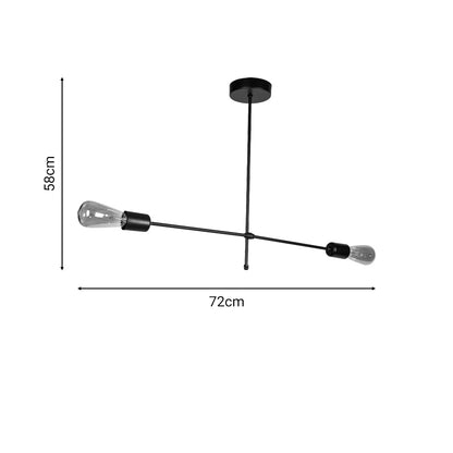 Two-light ceiling lamp Imesy pakoworld black metal 72x12x58cm