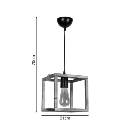 Single light ceiling lamp Nion pakoworld brown-black wood metal 21x21x70cm