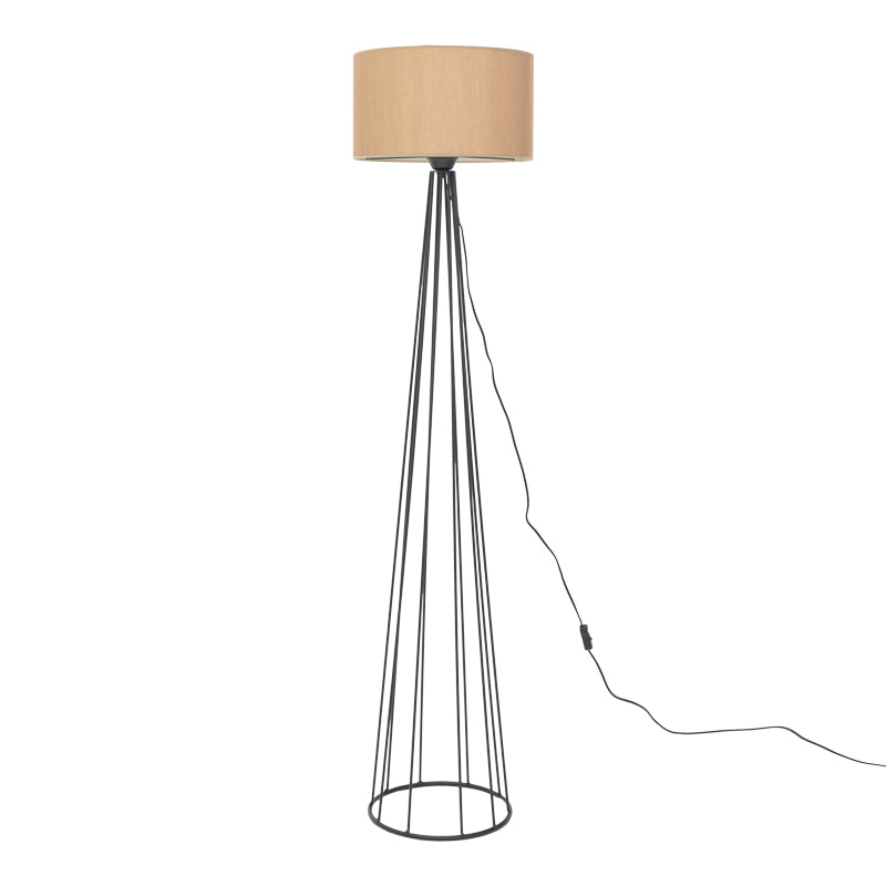 Floor lamp Florencia pakoworld Ε27  beige fabric-black metal D40x23cm