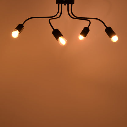 Ceiling lamp Luchter E27 black metal 60x60x15cm