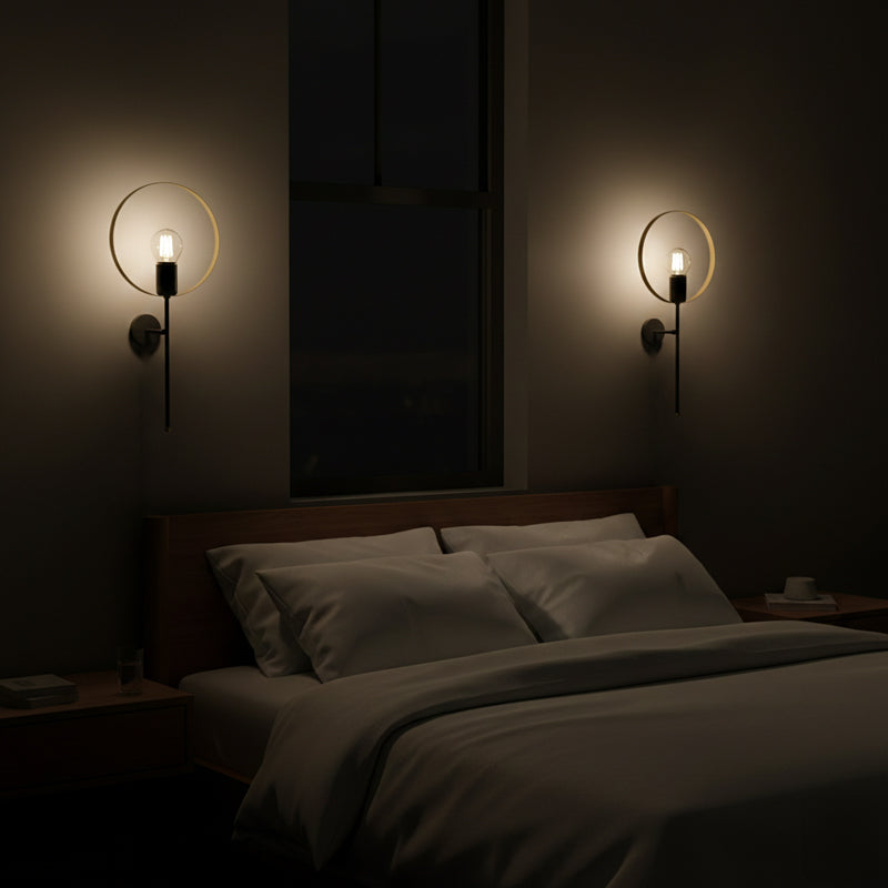 Wall lamp Bendia E27 black-gold metal 25x15x52cm