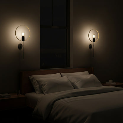 Wall lamp Bendia E27 black-gold metal 25x15x52cm