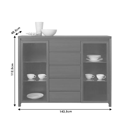 Buffet-showcase Selina pakoworld wenge 143.5x40.5x112.5cm