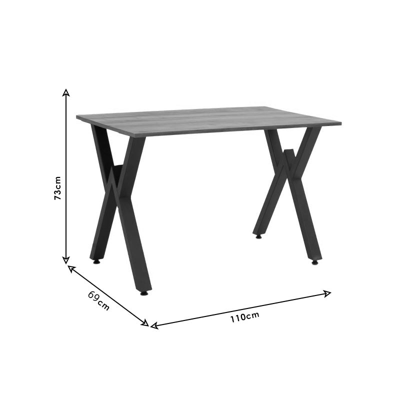 Table August pakoworld walnut-black 110x70x73cm