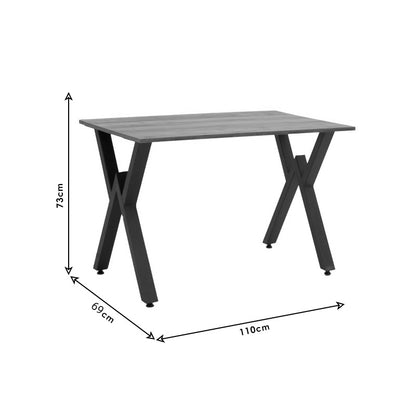 Table August pakoworld walnut-black 110x70x73cm