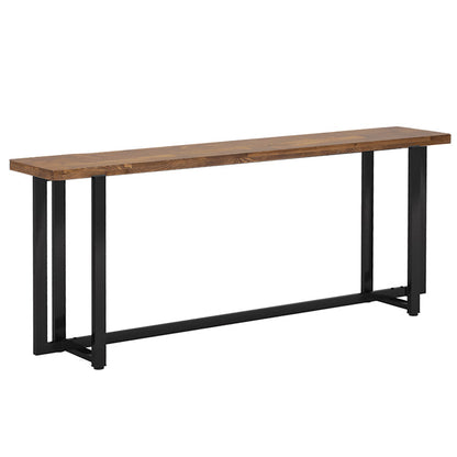 Console Dice pakoworld solid pine wood walnut-black 150x30x90cm