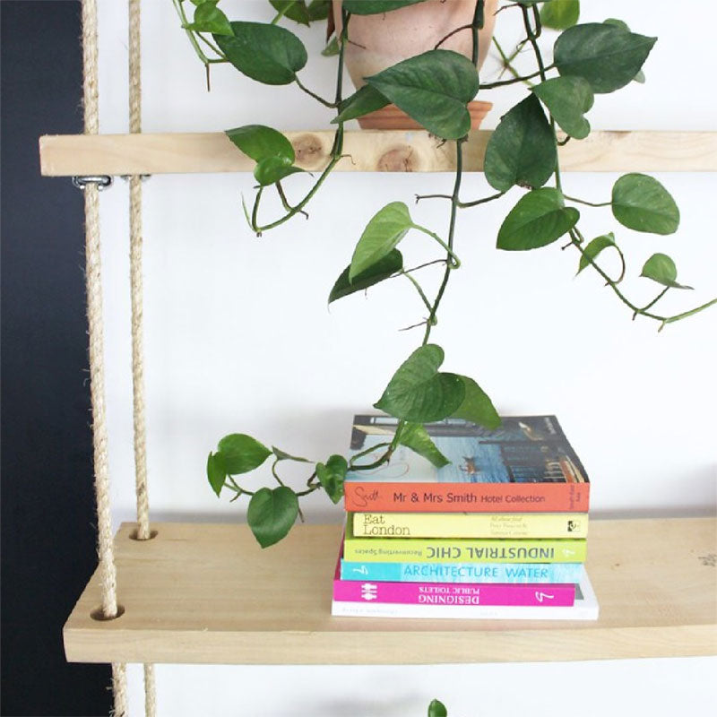 Wall set unit Rabia pakoworld solid wood natural 99x16x170cm