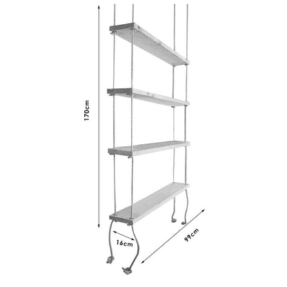 Wall set unit Rabia pakoworld solid wood natural 99x16x170cm