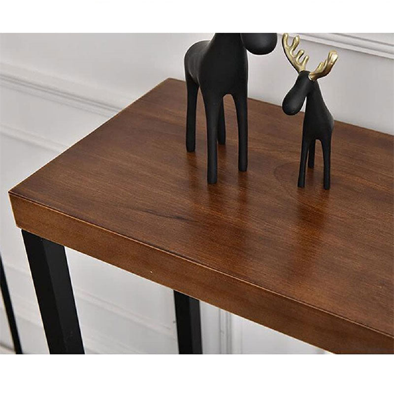 Console Nore solid wood 35mm walnut-black 79x29x85cm