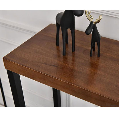 Console Nore solid wood 35mm walnut-black 79x29x85cm