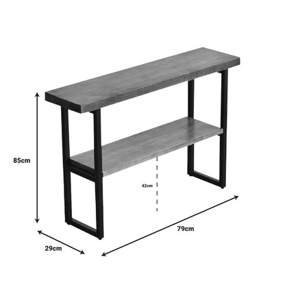Console Nore solid wood 35mm walnut-black 79x29x85cm