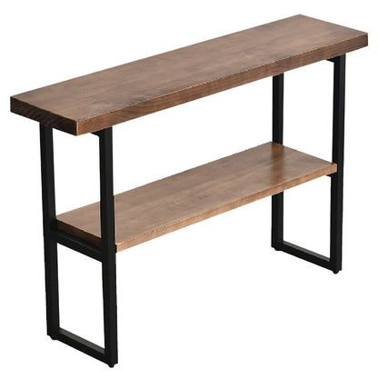 Console Nore pakoworld solid wood 35mm walnut-black 79x29x85cm