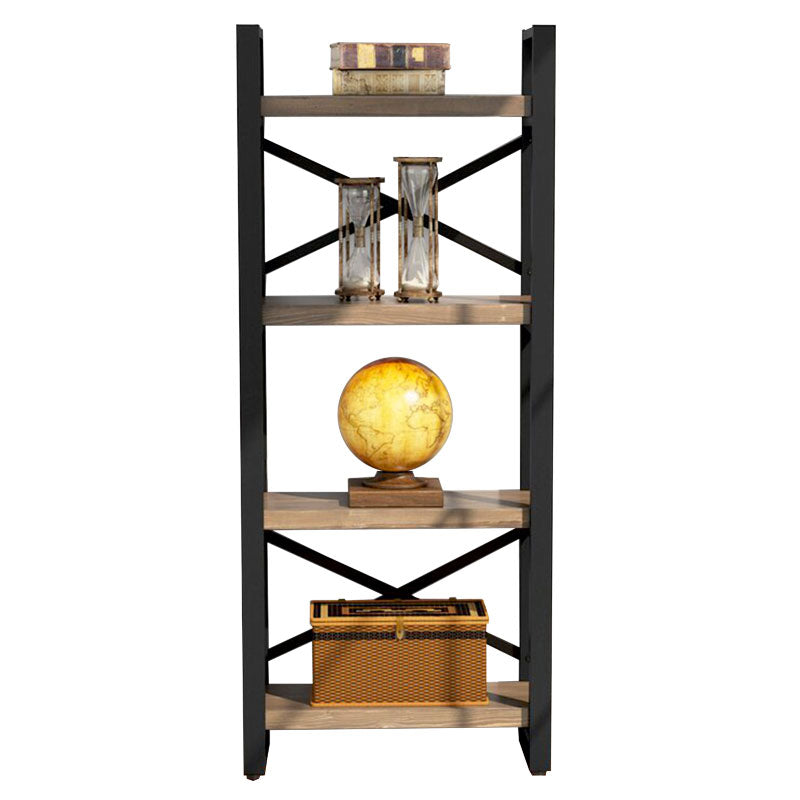 Bookcase Crimson pakoworld walnut-black 50x22x150cm