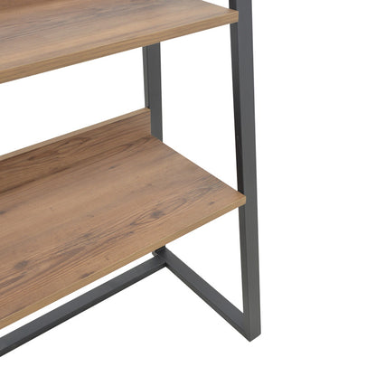 Bookcase Ryder walnut-black 75x36x185cm