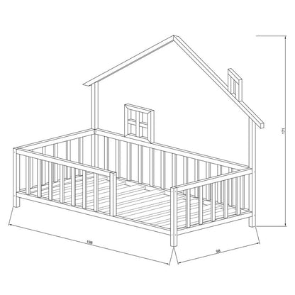 Children's bed Amias pakoworld pine wood natural 90x190cm