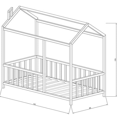 Children's bed Page pakoworld pine wood natural 70x140cm