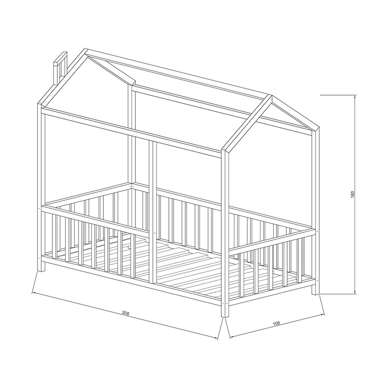 Children's bed Page pakoworld pine wood natural colour 100x200cm