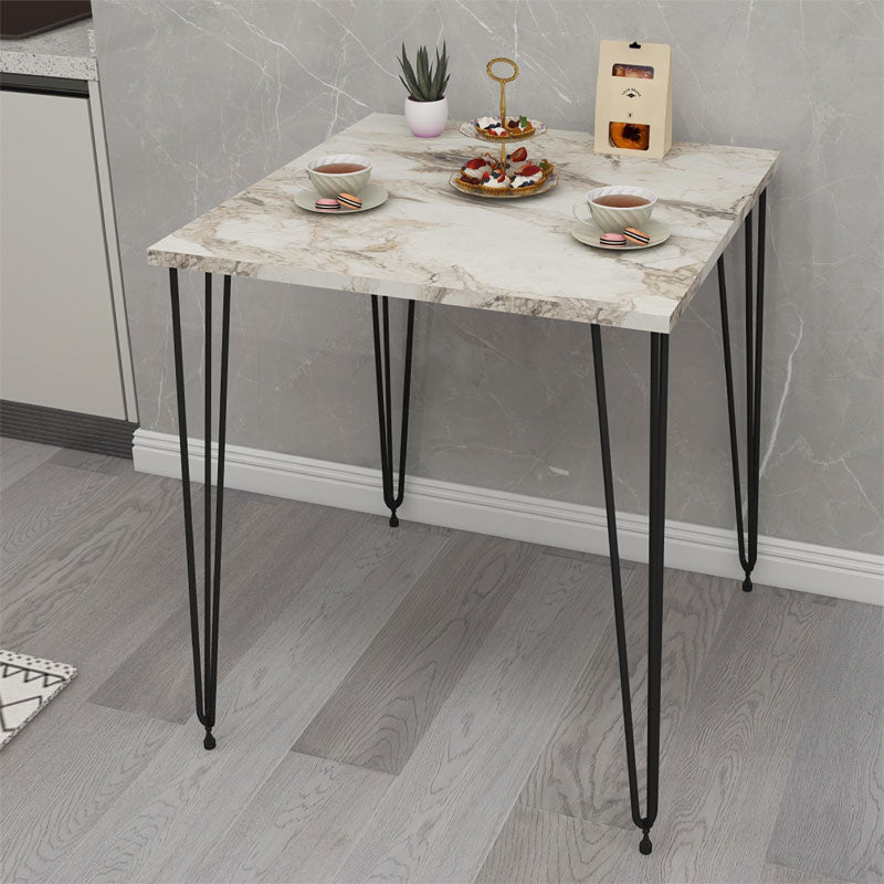 Table Bruce pakoworld white marble-black 60x60x74cm