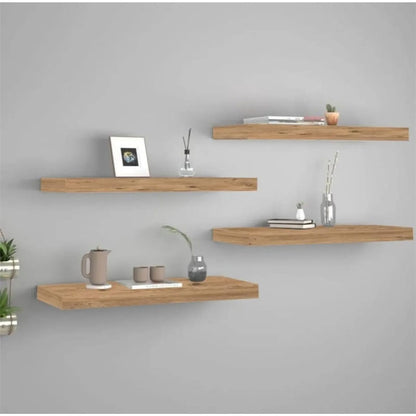 Wall set unit Brian pakoworld 4 pics walnut 60x15x1.8cm