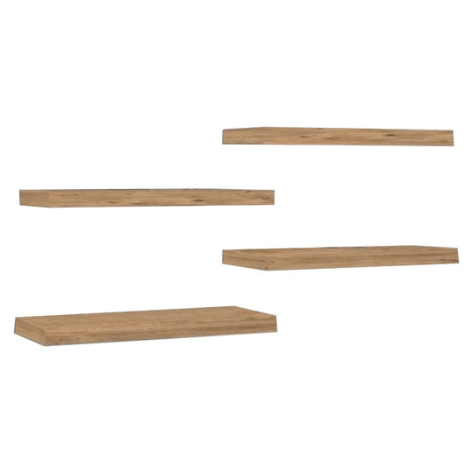 Wall set unit Brian pakoworld 4 pics walnut 60x15x1.8cm