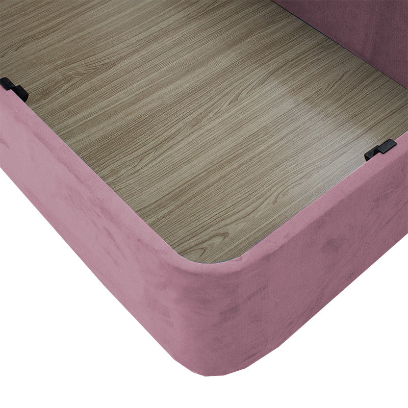 Double Bed Luzia pakoworld fabric color pink 160x200cm