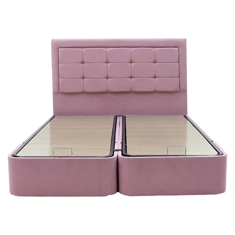 Double Bed Kenzie pakoworld fabric color pink 160x200cm