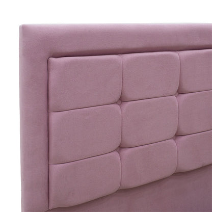 Double Bed Kenzie pakoworld fabric color pink 160x200cm