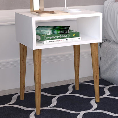 Nightstand Hank white-walnut 45x30x60cm