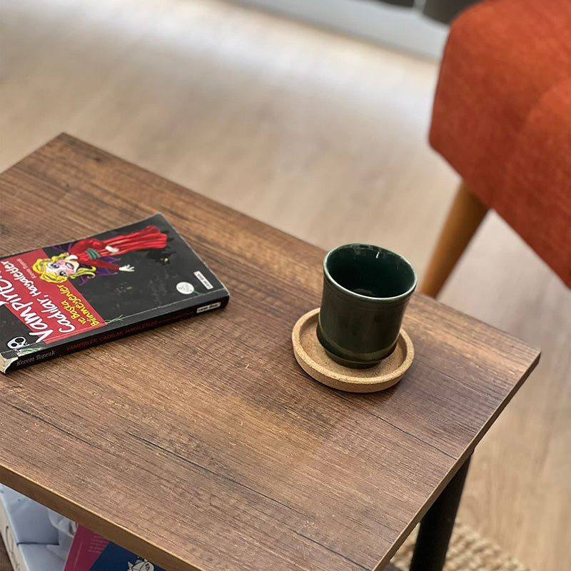 Coffee table Dolly pakoworld on wheels walnut-black 48x40x36cm