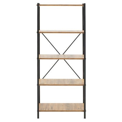 Bookcase Giulio pakoworld walnut-black 60x34x150cm