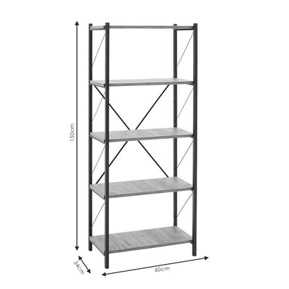 Bookcase Giulio pakoworld walnut-black 60x34x150cm