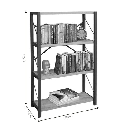 Bookcase Giulio pakoworld walnut-black 60x34x120cm