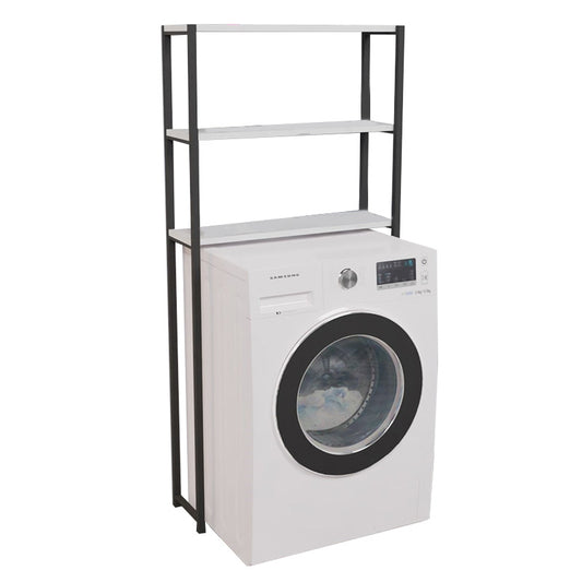 Bathroom rack Alessandro pakoworld white-black 70x21x150cm