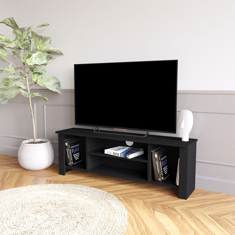 Tv stand Tserium pakoworld melamine black 120x30x45cm