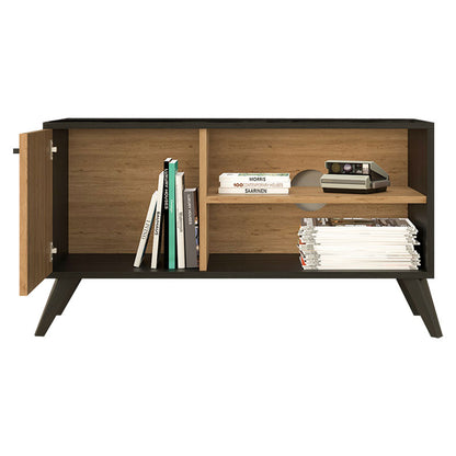 Tv stand-Medium sized buffet Flipter pakoworld melamine sonoma-black 100x40x51cm