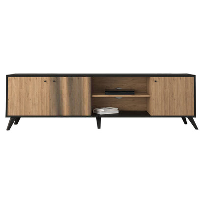 Tv stand Flipter pakoworld melamine sonoma-black 180x40x51cm