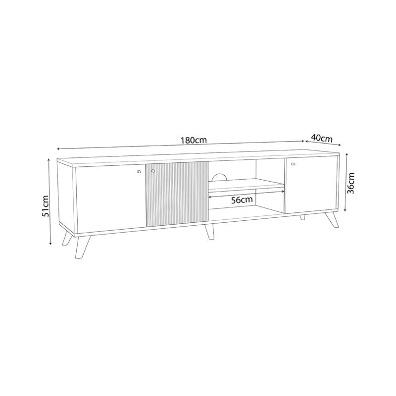 Tv stand Flipter pakoworld melamine sonoma-black 180x40x51cm