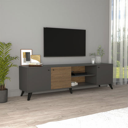 Tv stand Flipter pakoworld melamine dark grey-sonoma-black 180x40x51cm