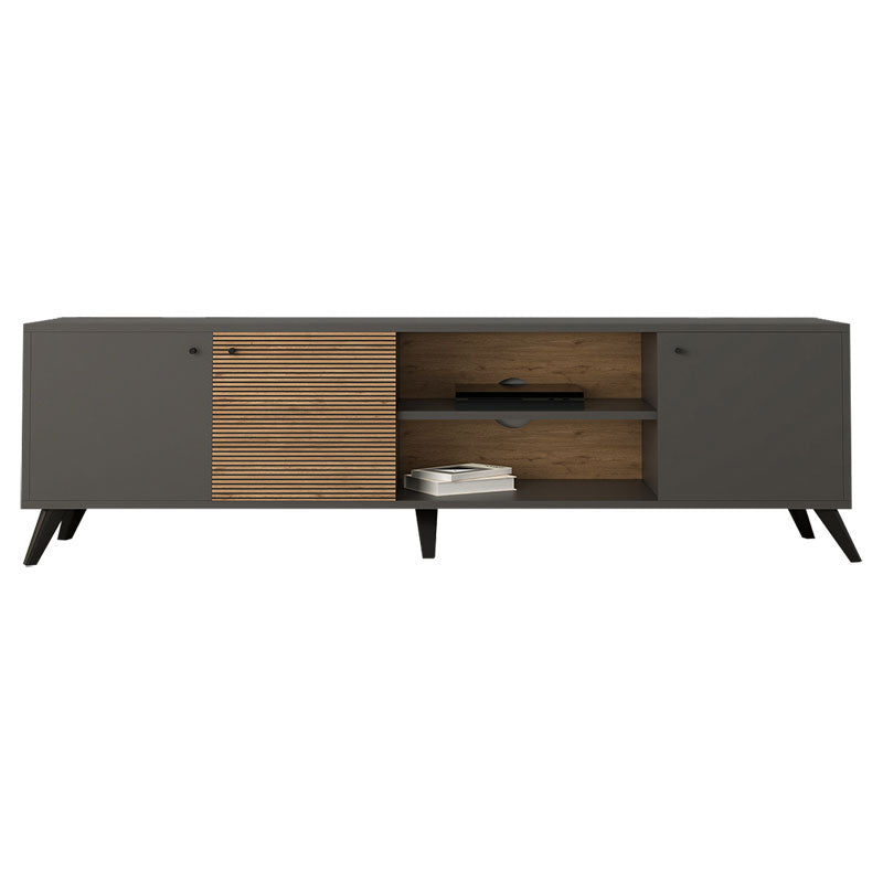 Tv stand Flipter pakoworld melamine dark grey-sonoma-black 180x40x51cm