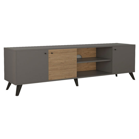 Tv stand Flipter pakoworld melamine dark grey-sonoma-black 180x40x51cm