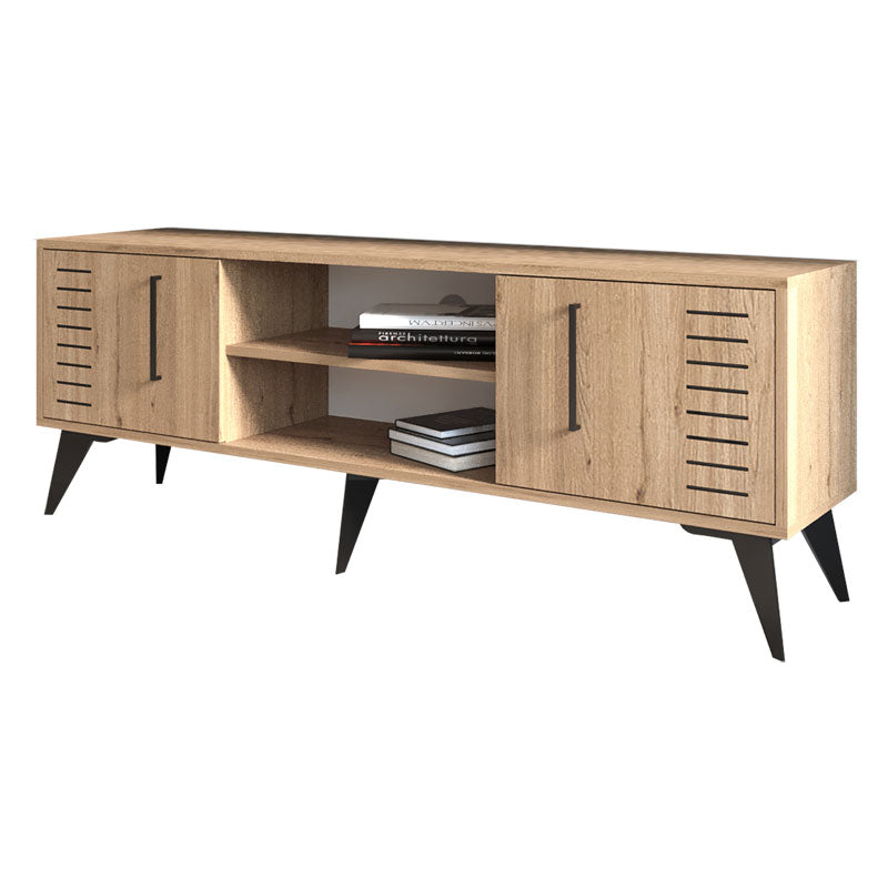 Tv unit Jianxi pakoworld melamine natural-black 160x35x51cm