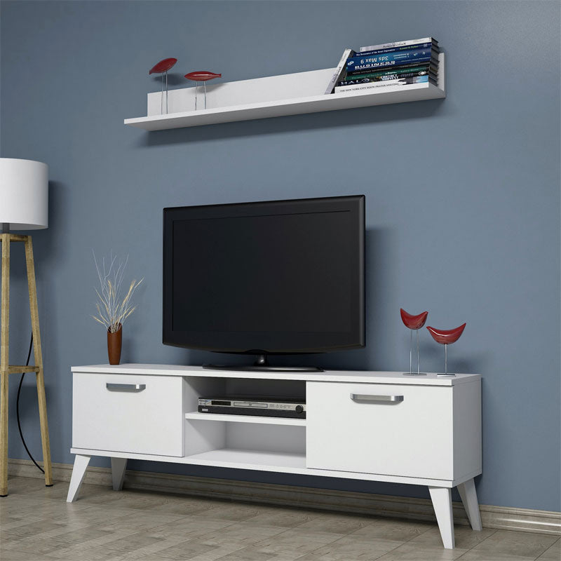 Tv unit Meliray pakoworld melamine white 150x30x50,6cm