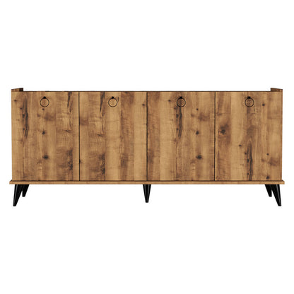 Buffet Lireta pakoworld melamine walnut-black 182x41x82.5cm