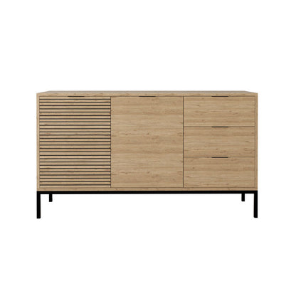 Buffet Leodrif pakoworld melamine oak-black 140x40x80cm