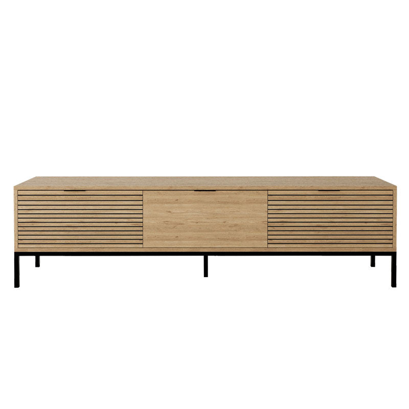 Tv stand-Medium sized buffet Leodrif pakoworld melamine oak-black 180x40x55cm