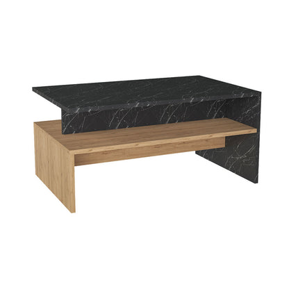 Coffee table Rihardo pakoworld melamine oak-black 90x56x42cm