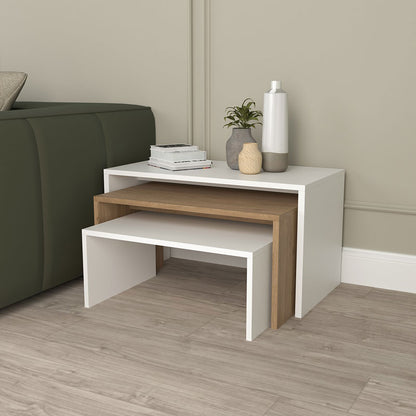 Coffee table Alteo pakoworld melamine oak-white 65x45x35cm