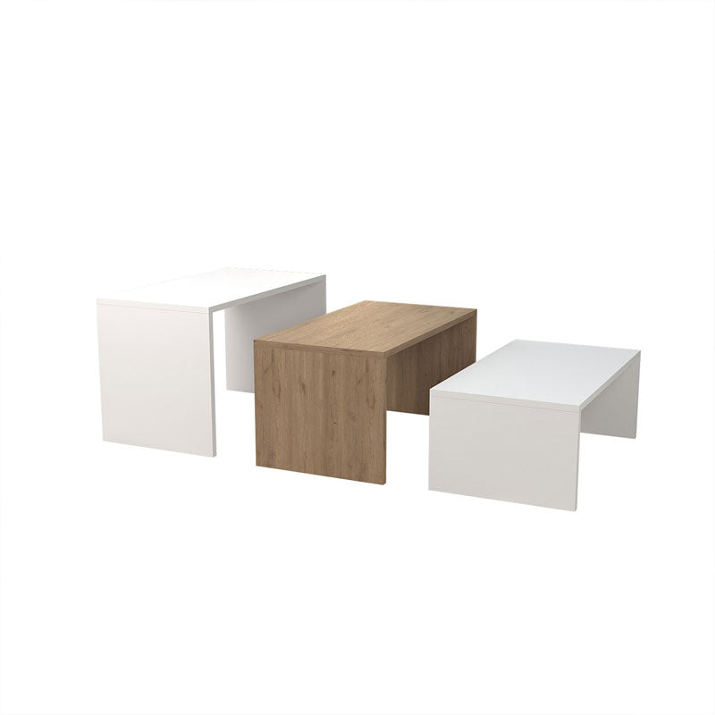 Coffee table Alteo pakoworld melamine oak-white 65x45x35cm