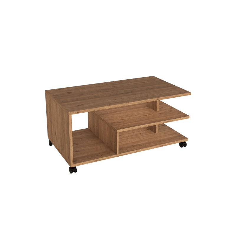 Coffee table Jayper pakoworld wheelbarrow melamine oak 90x50x40cm