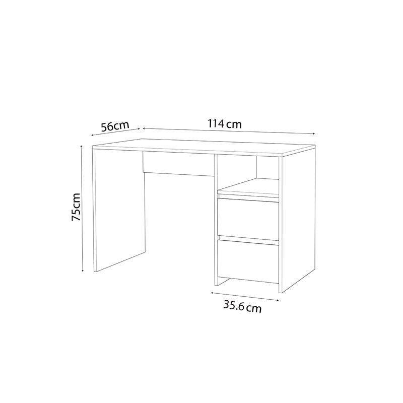 Study desk Joniel pakoworld melamine oak 114x56x75cm